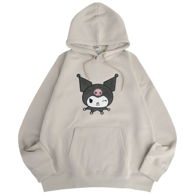 クロミ パーカー 裏起毛 オーバーサイズ 刺繍 ロゴ サンリオ キャラクターズ メンズ レディース ku1344-163