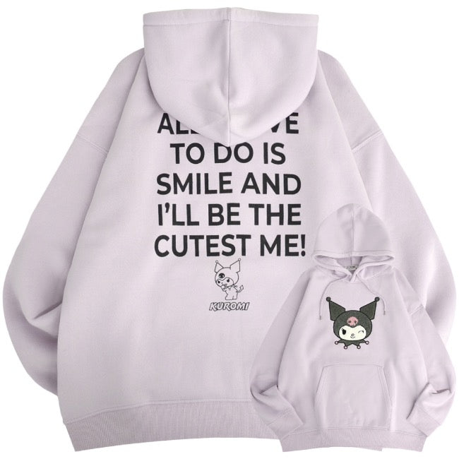 クロミ パーカー 裏起毛 オーバーサイズ 刺繍 ロゴ サンリオ キャラクターズ メンズ レディース ku1344-163