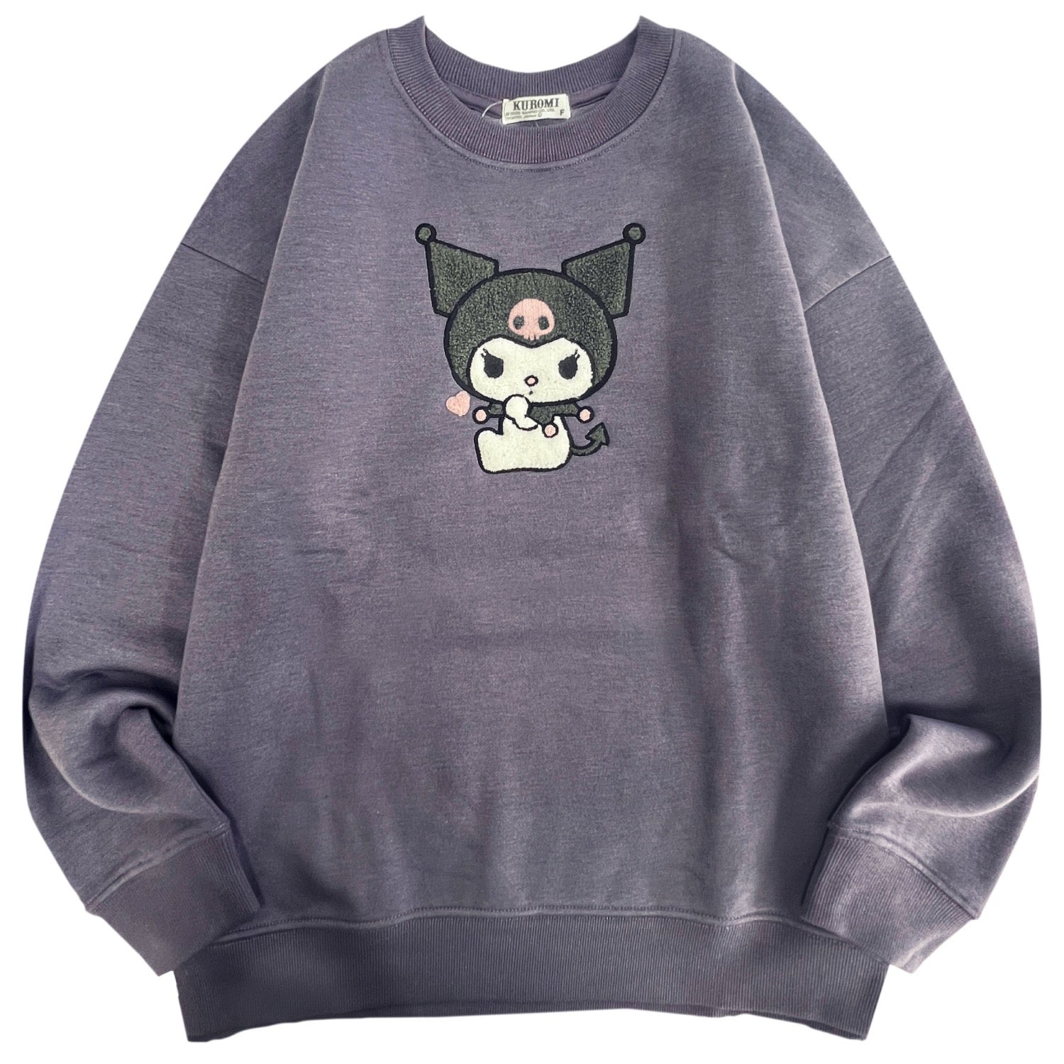 クロミ サガラ刺繍 裏起毛ビッグシルエット トレーナー オーバーサイズ サンリオ プリント Sanrio ku1354-91