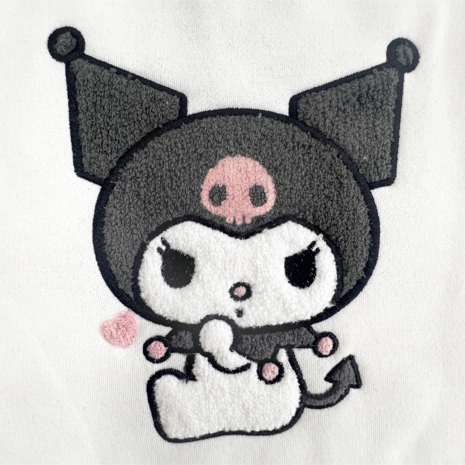 クロミ サガラ刺繍 裏起毛ビッグシルエット トレーナー オーバーサイズ サンリオ プリント Sanrio ku1354-91