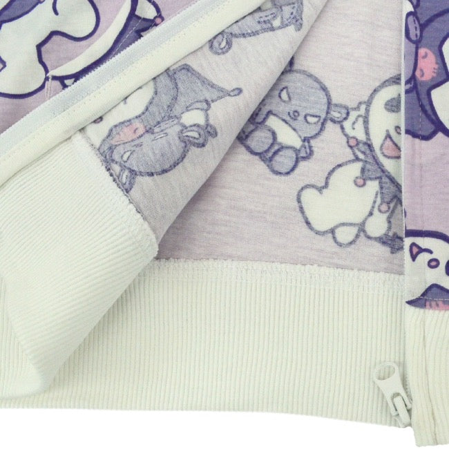 クロミ ジップ パーカー 総柄 天竺 サンリオ キャラクターズ レディース メンズ ku1842-295