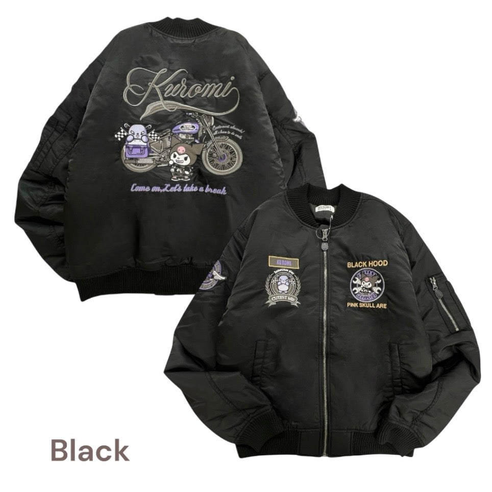 クロミ MA-1 ジャケット サンリオ キャラクターズ 刺繍 羽織 アウター 秋 冬 春 sanrio ku1854-140