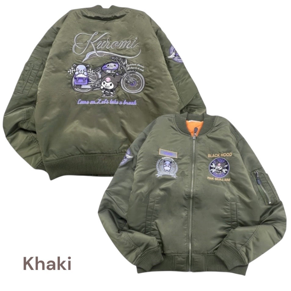 クロミ MA-1 ジャケット サンリオ キャラクターズ 刺繍 羽織 アウター 秋 冬 春 sanrio ku1854-140