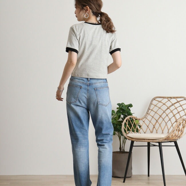 クロミ Tシャツ ちびT サンリオ キャラクターズ 刺繍 レディース ショート丈 半袖 ku2142-334
