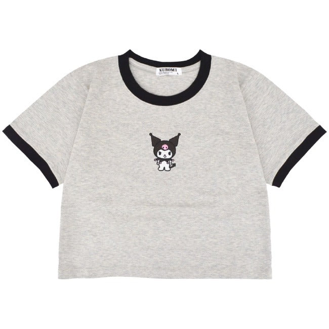 クロミ Tシャツ ちびT サンリオ キャラクターズ 刺繍 レディース ショート丈 半袖 ku2142-334