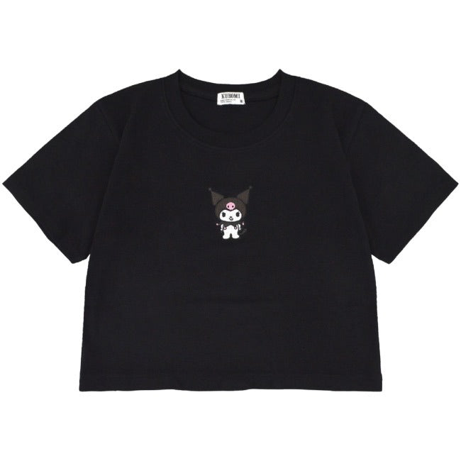 クロミ Tシャツ ちびT サンリオ キャラクターズ 刺繍 レディース ショート丈 半袖 ku2142-334
