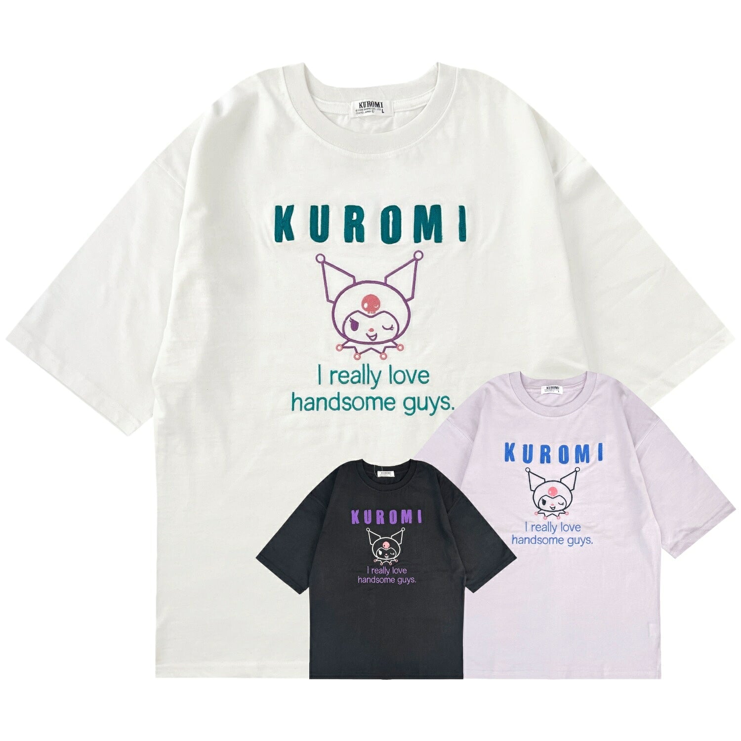 クロミ レディース 刺繍 半袖 Tシャツ カットソー ゆったりサイズ 春夏 サンリオキャラクターズ- ku2162-75