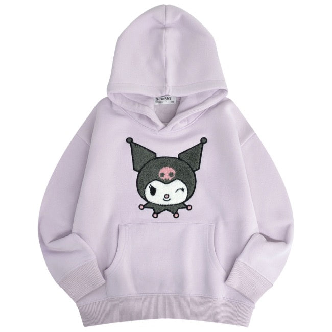 クロミ パーカー 子供 裏起毛 スウェット キッズ ビッグシルエット オーバーサイズ サンリオ キャラクターズ ku6344-175