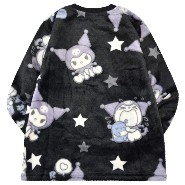 クロミ 子供 トレーナー パンツ フリース キッズ セットアップ 総柄 ルームウェア 部屋着 パジャマ サンリオ キャラクターズ ku6644-182