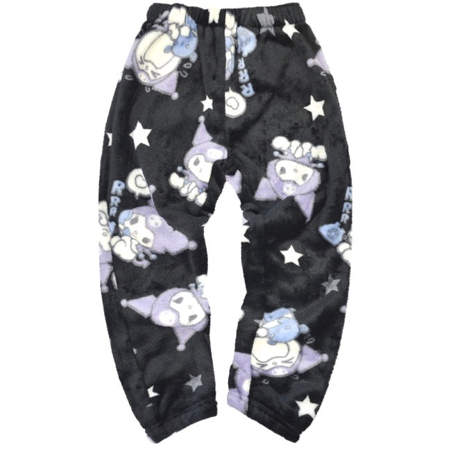 クロミ 子供 トレーナー パンツ フリース キッズ セットアップ 総柄 ルームウェア 部屋着 パジャマ サンリオ キャラクターズ ku6644-182