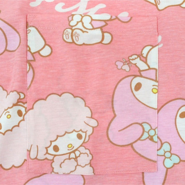 マイメロディ Tシャツ マイメロ ルームウェア 部屋着 半袖 ワンピース ビッグ サイズ サンリオ キャラクターズ プリントレディース mm1142-302