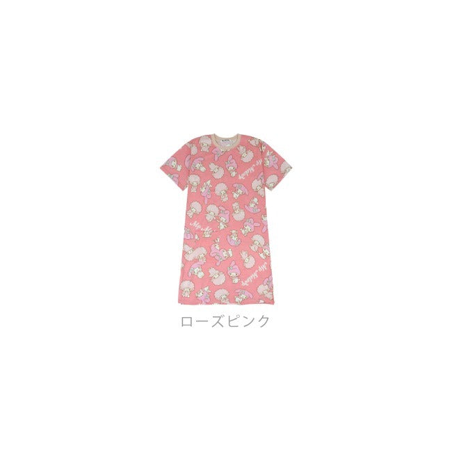 マイメロディ Tシャツ マイメロ ルームウェア 部屋着 半袖 ワンピース ビッグ サイズ サンリオ キャラクターズ プリントレディース mm1142-302
