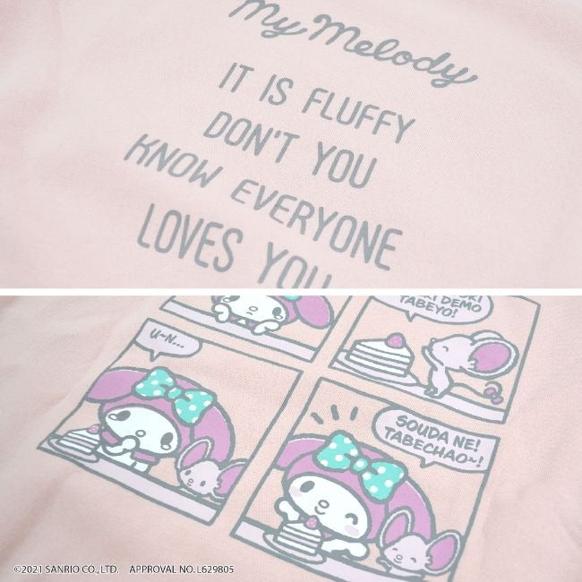 マイメロディ スウェット トレーナー 起毛 2WAY オーバーサイズ 大きめ ゆったり バルーン袖 フリーサイズ レディース mm1314-726