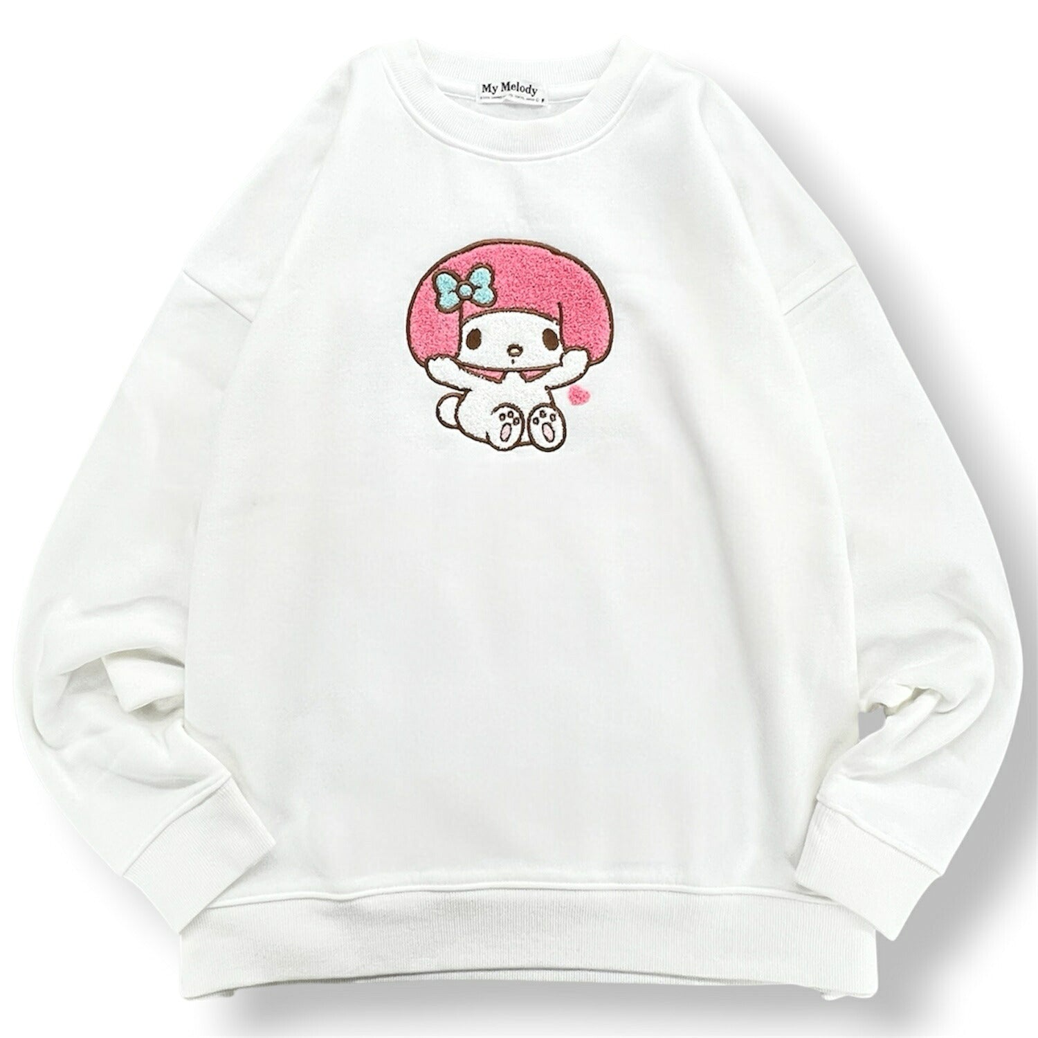 マイメロディ サガラ刺繍 裏起毛 ビッグシルエット トレーナー レディース 長袖 スウェット mm1354-92
