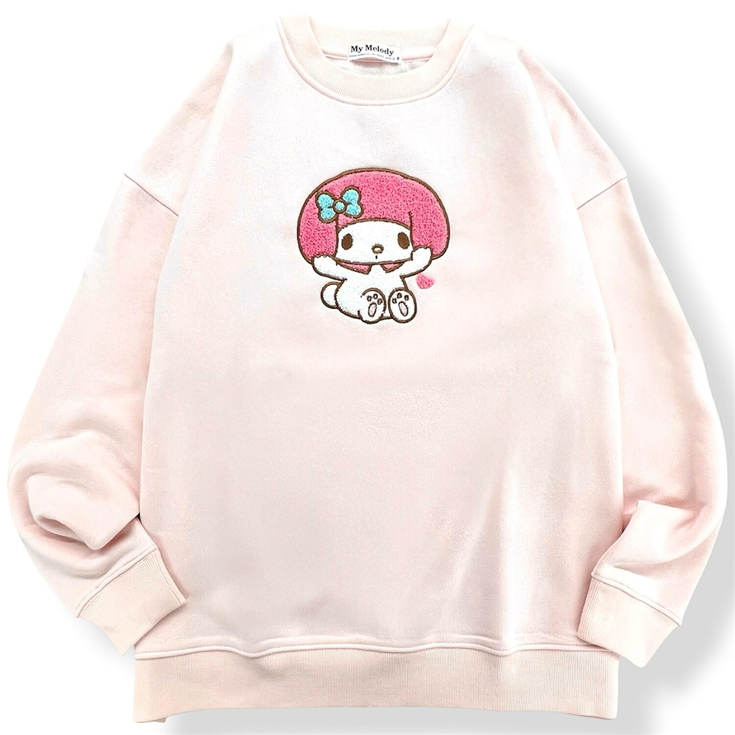マイメロディ サガラ刺繍 裏起毛 ビッグシルエット トレーナー レディース 長袖 スウェット mm1354-92