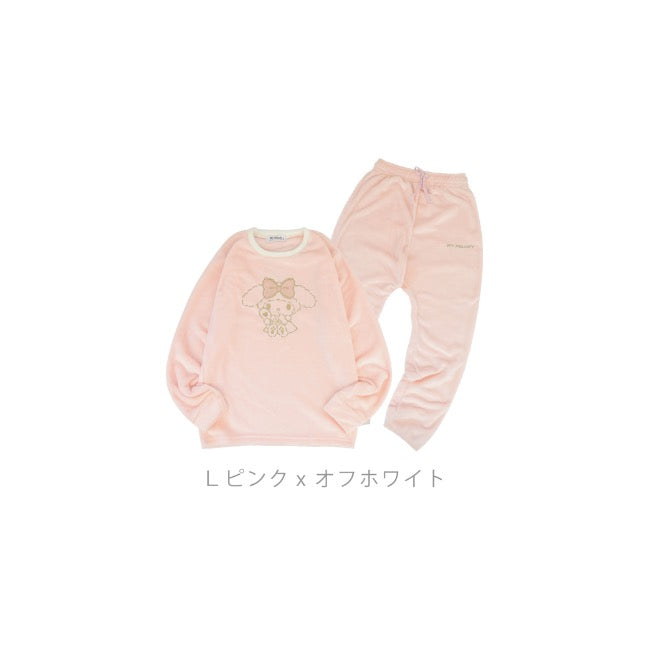 マイメロディ トレーナー スウェット パンツ フリース セットアップ ルームウェア 部屋着 パジャマ サンリオ キャラクターズ mm1644-90