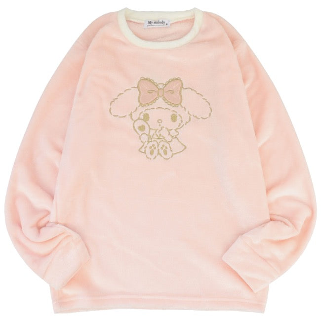マイメロディ トレーナー スウェット パンツ フリース セットアップ ルームウェア 部屋着 パジャマ サンリオ キャラクターズ mm1644-90