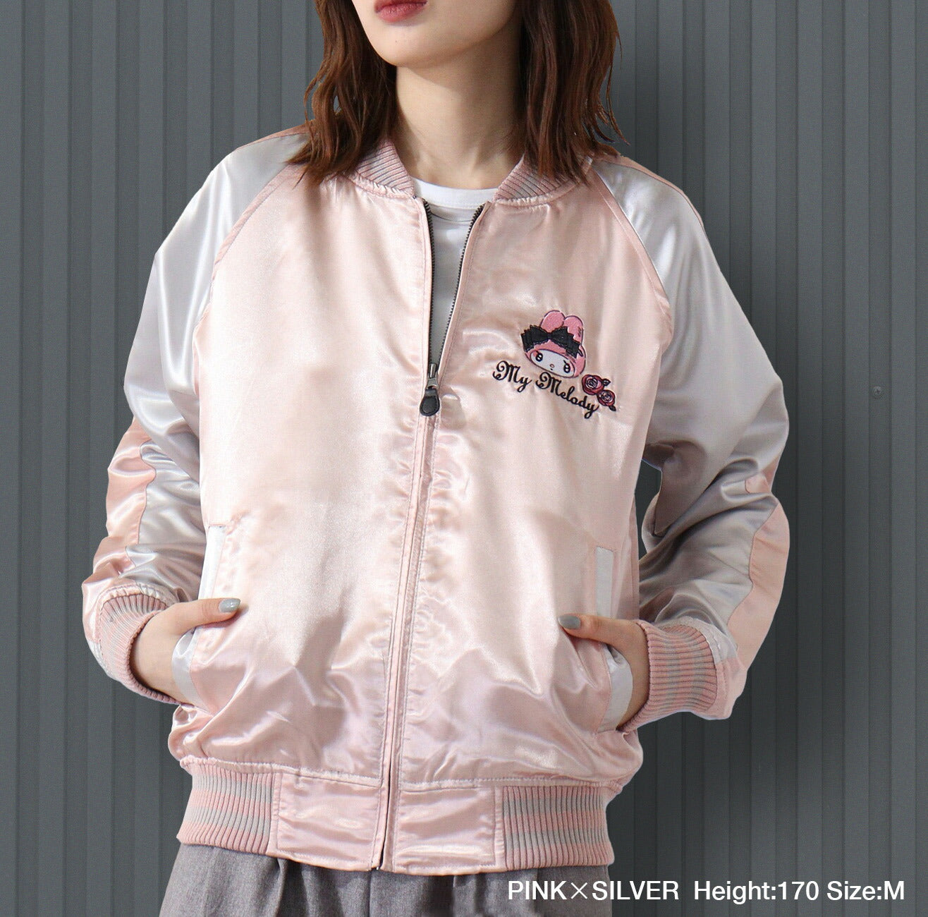 マイメロディ マイメロ 刺繍 スカジャン 秋冬 ブルゾン サンリオキャラクターズ mm1833-714