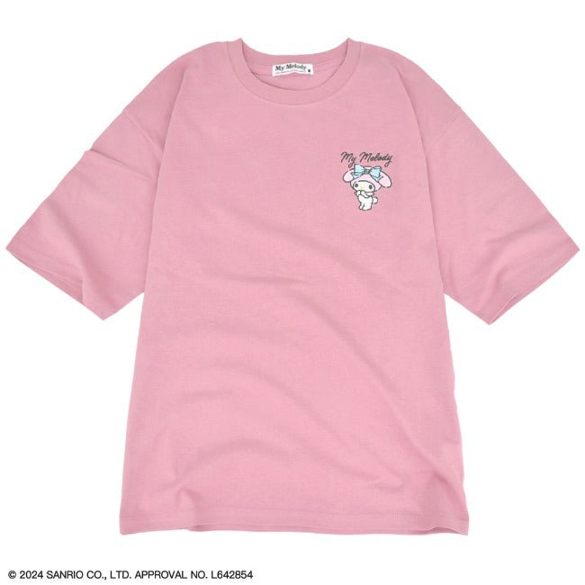 マイメロディ Tシャツ 半袖 オーバーサイズ プリント 刺繍 サンリオ キャラクターズ mm2142-213