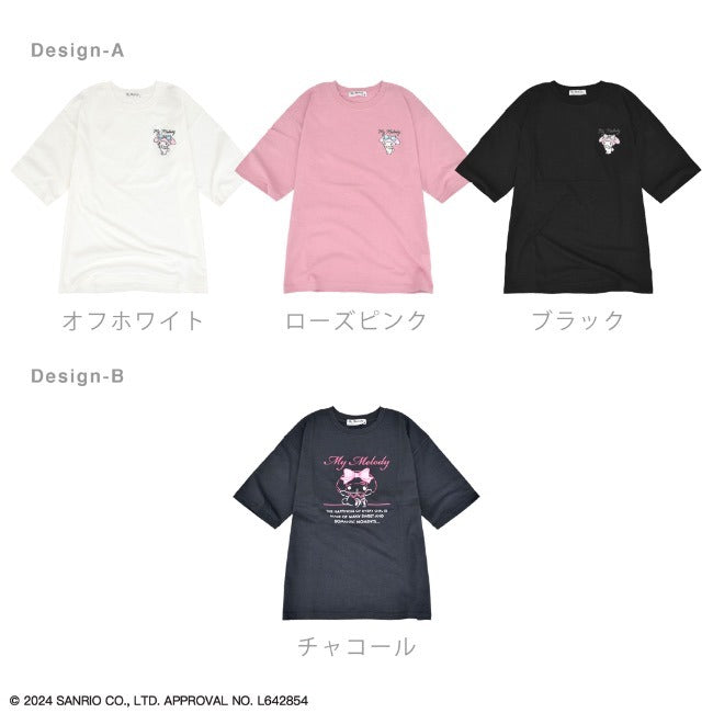 マイメロディ Tシャツ 半袖 オーバーサイズ プリント 刺繍 サンリオ キャラクターズ mm2142-213