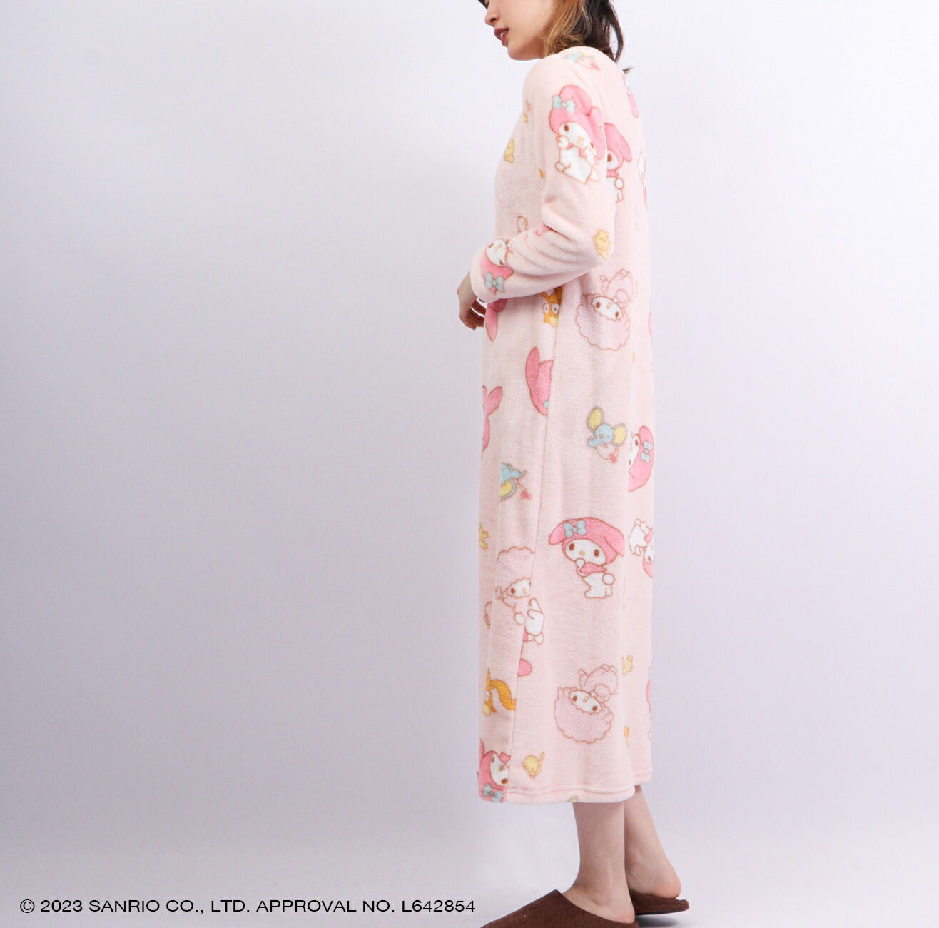 マイメロ マイメロディ ワンピース 長袖 プリント 部屋着 mm2724-771