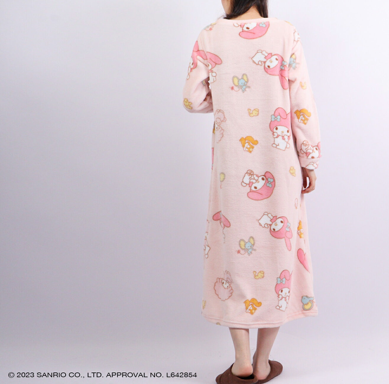 マイメロ マイメロディ ワンピース 長袖 プリント 部屋着 mm2724-771