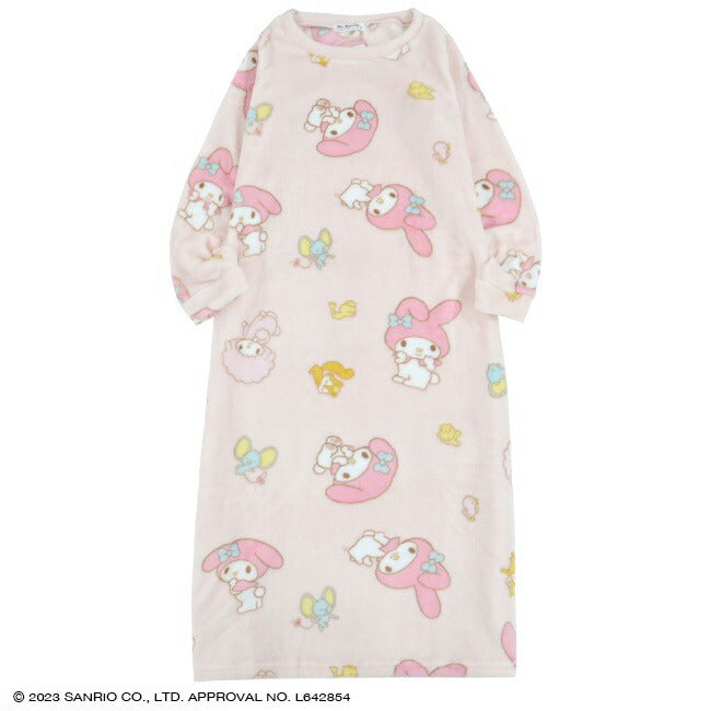 マイメロ マイメロディ ワンピース 長袖 プリント 部屋着 mm2724-771