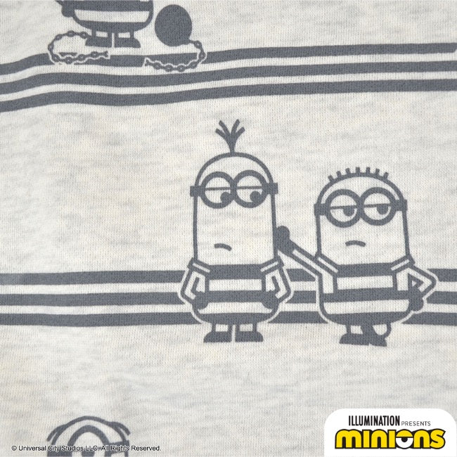 ミニオン 裏起毛 トレーナー 秋冬 ミニオンズ プリント ストライプ スウェット ms1304-639