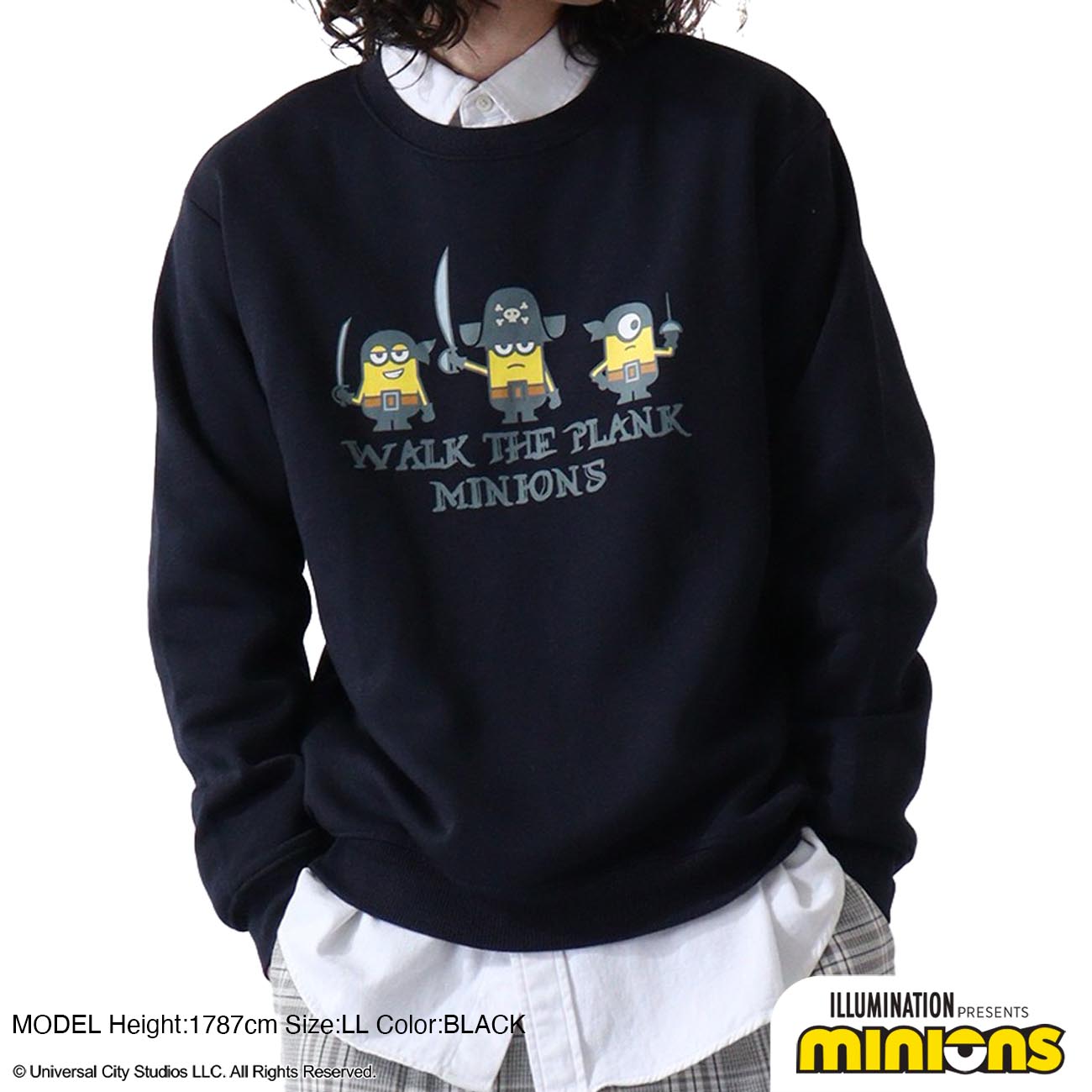 ミニオン 裏起毛 トレーナー 秋冬 ミニオンズ 海賊 プリント スウェット ms1304-641