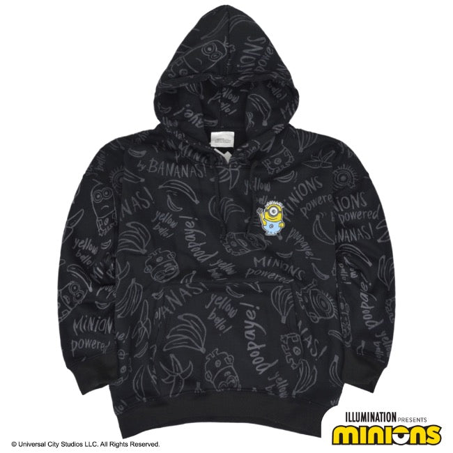 ミニオン 裏起毛 パーカー 秋冬 ミニオンズ プリント プルパーカー ワッペン付 ms1304-646