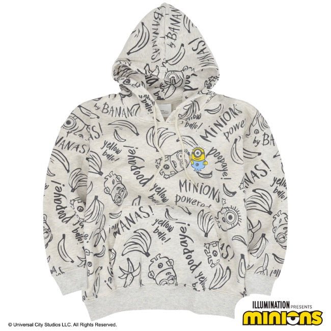 ミニオン 裏起毛 パーカー 秋冬 ミニオンズ プリント プルパーカー ワッペン付 ms1304-646