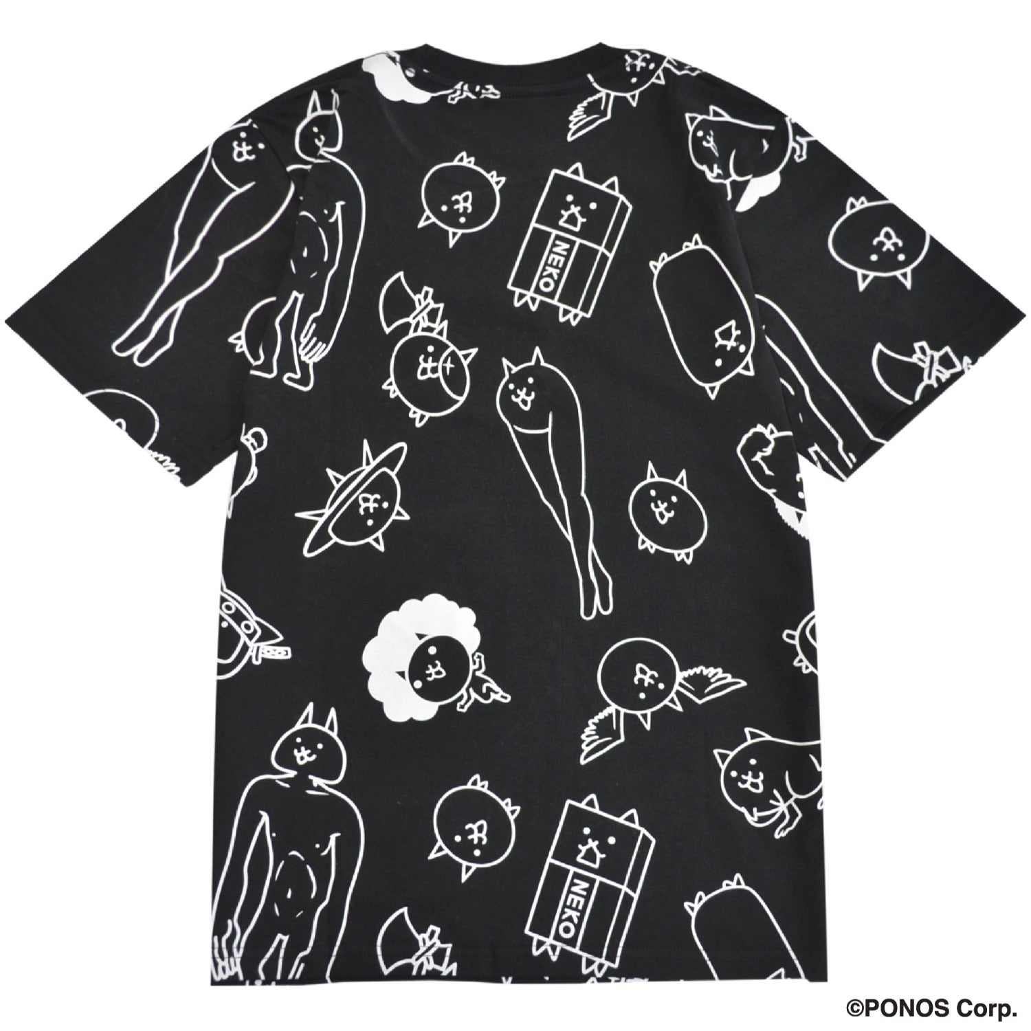 にゃんこ大戦争 Tシャツ 半袖 プリント 総柄 トップス メンズ レディース nd1152-026