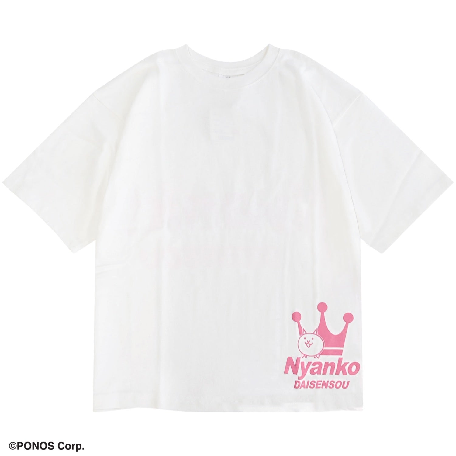 にゃんこ大戦争 オーバーサイズ 半袖 五分袖 Tシャツ 春夏 カジュアル BIG nyankodaisensou nd1152-034