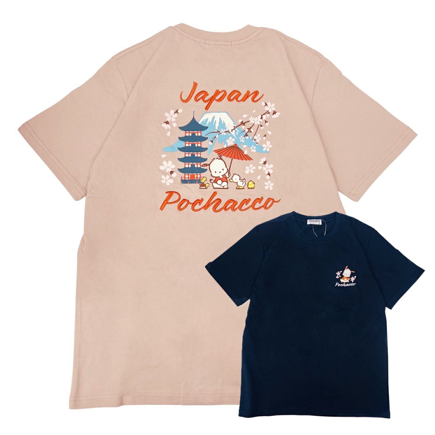 ポチャッコ 和柄 半袖 Tシャツ 刺繍 バックプリント 天竺 メンズ レディース サンリオ キャラクターズ sanrio pc1162-71