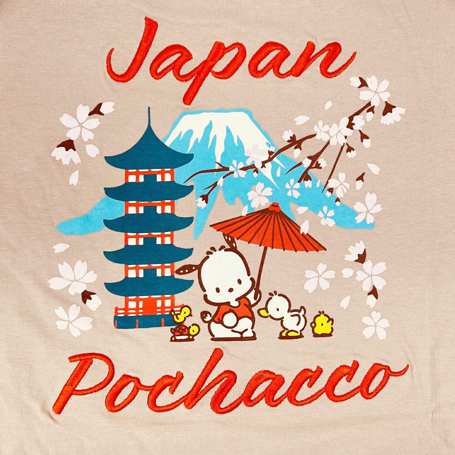 ポチャッコ 和柄 半袖 Tシャツ 刺繍 バックプリント 天竺 メンズ レディース サンリオ キャラクターズ sanrio pc1162-71