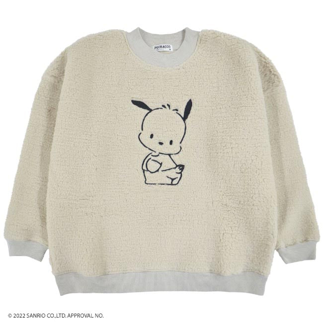 ポチャッコ 刺繍 BIG シルエット トレーナー ボア 長袖 サンリオ キャラクターズ pc1324-751
