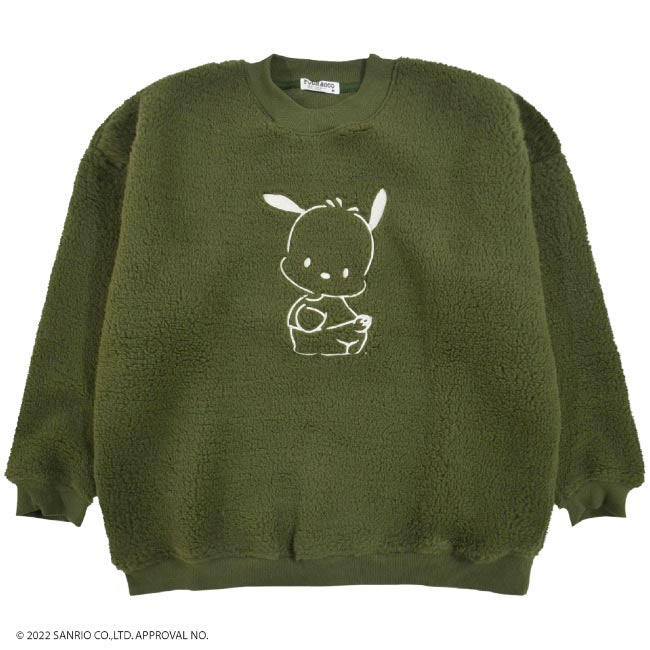 ポチャッコ 刺繍 BIG シルエット トレーナー ボア 長袖 サンリオ キャラクターズ pc1324-751