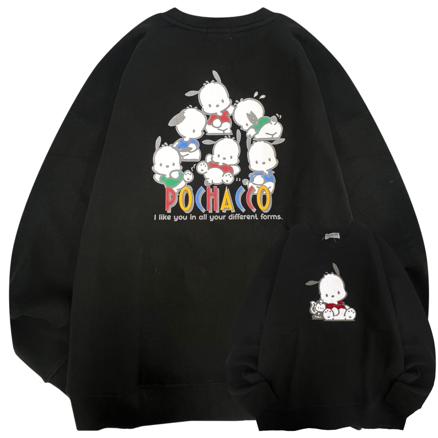 ポチャッコ サガラ刺繍 裏起毛ビッグシルエット トレーナー オーバーサイズ サンリオ プリント Sanrio cr1354-90