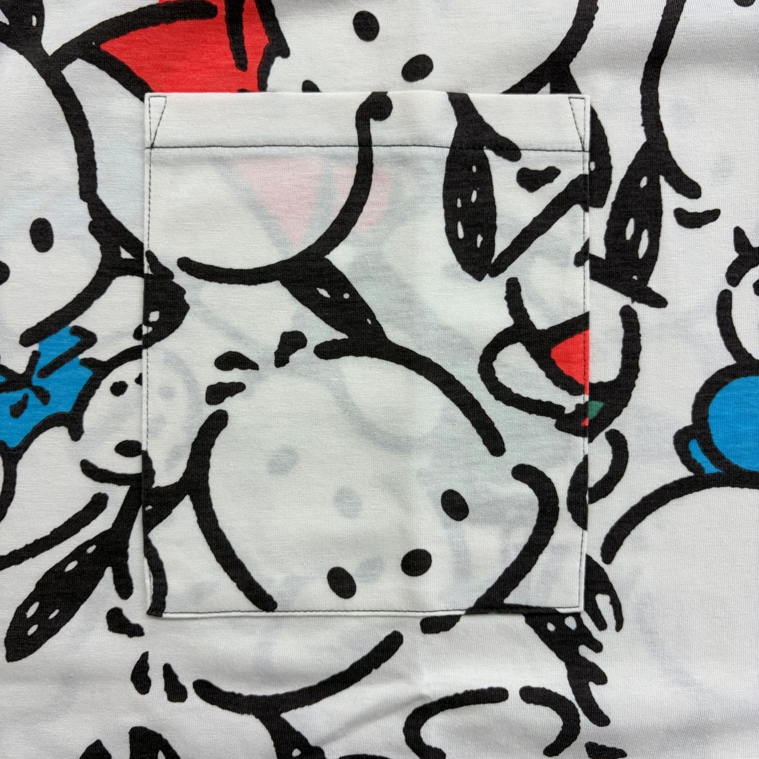 ポチャッコ 半袖 総柄 スーパービッグ Tシャツ プリント トップス ワンピース 天竺 メンズ レディース 夏 サンリオ キャラクターズ pc1762-60