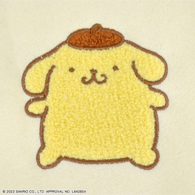 ポムポムプリン 裏起毛 ビッグシルエット 刺繍 トレーナー 秋冬春 サンリオキャラクターズ pp1334-697