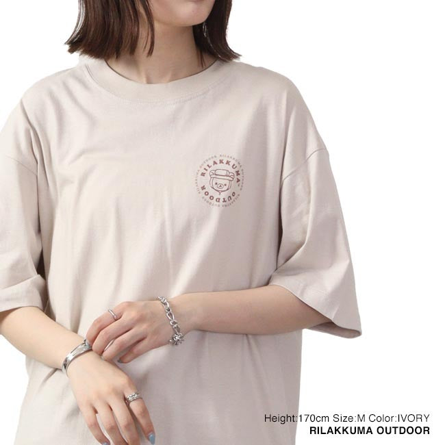 リラックマ サンエックス Tシャツ 半袖 トップス ドロップショルダー プリント San-X rk1132-301