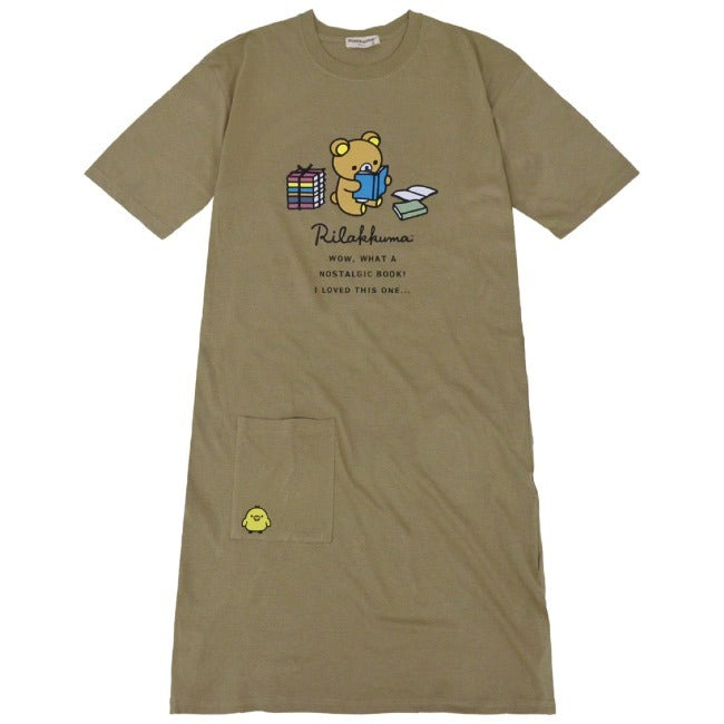 リラックマ サンエックス プリント キャラクター トップス Tシャツ 半袖 BIG ポケット オーバーサイズ San-X rk1142-227