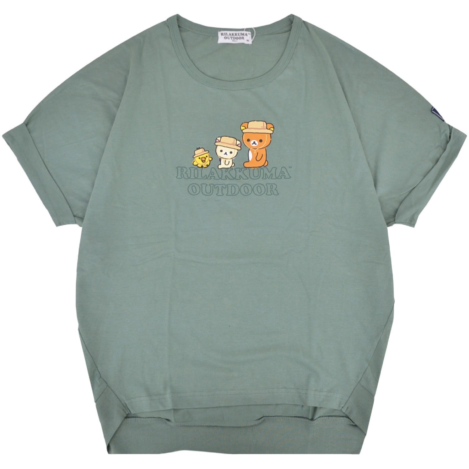 リラックマ アウトドア プリント裾 バルーン 半袖 Tシャツ 春夏 Rilakkuma San-X rk1152-171