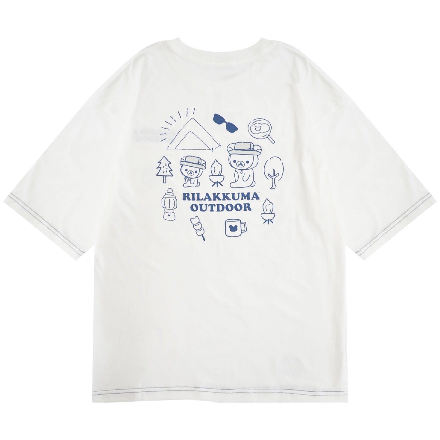 リラックマアウトドア 刺繍ポケット付オーバーサイズTシャツ 半袖 トップス サンエックス rilakkuma