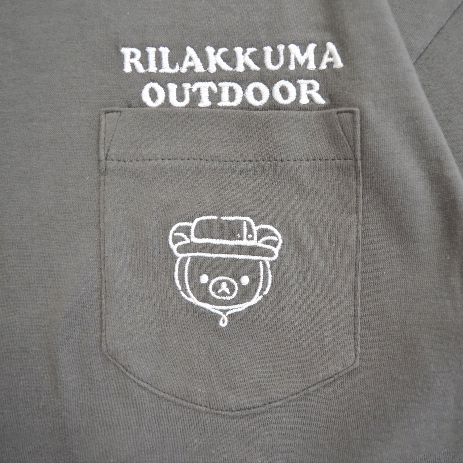 リラックマアウトドア 刺繍ポケット付オーバーサイズTシャツ 半袖 トップス サンエックス rilakkuma