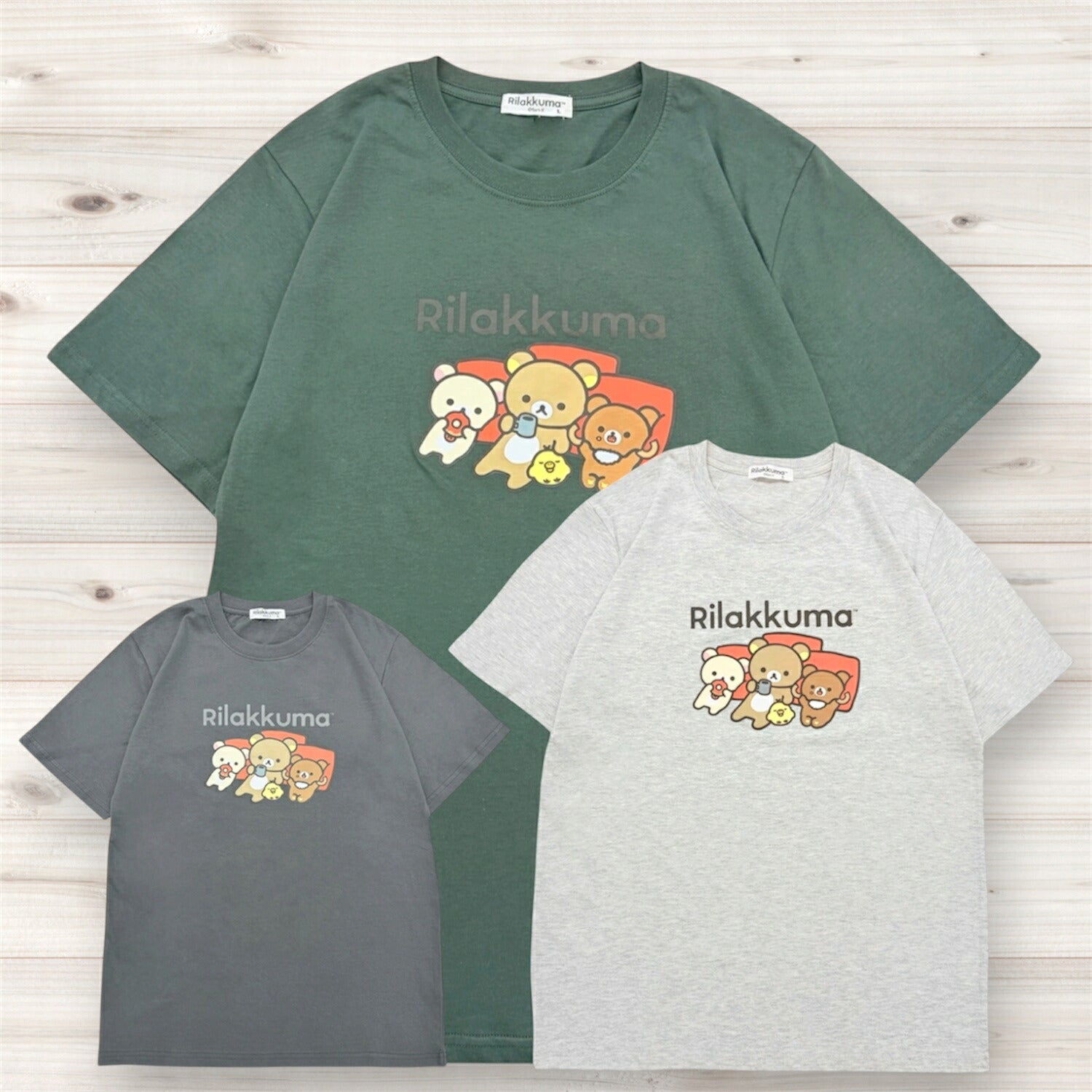 リラックマ くつろぎ柄 プリント 半袖 Tシャツ トップス 天竺 夏 レディース メンズ rilakkuma rk1162-24