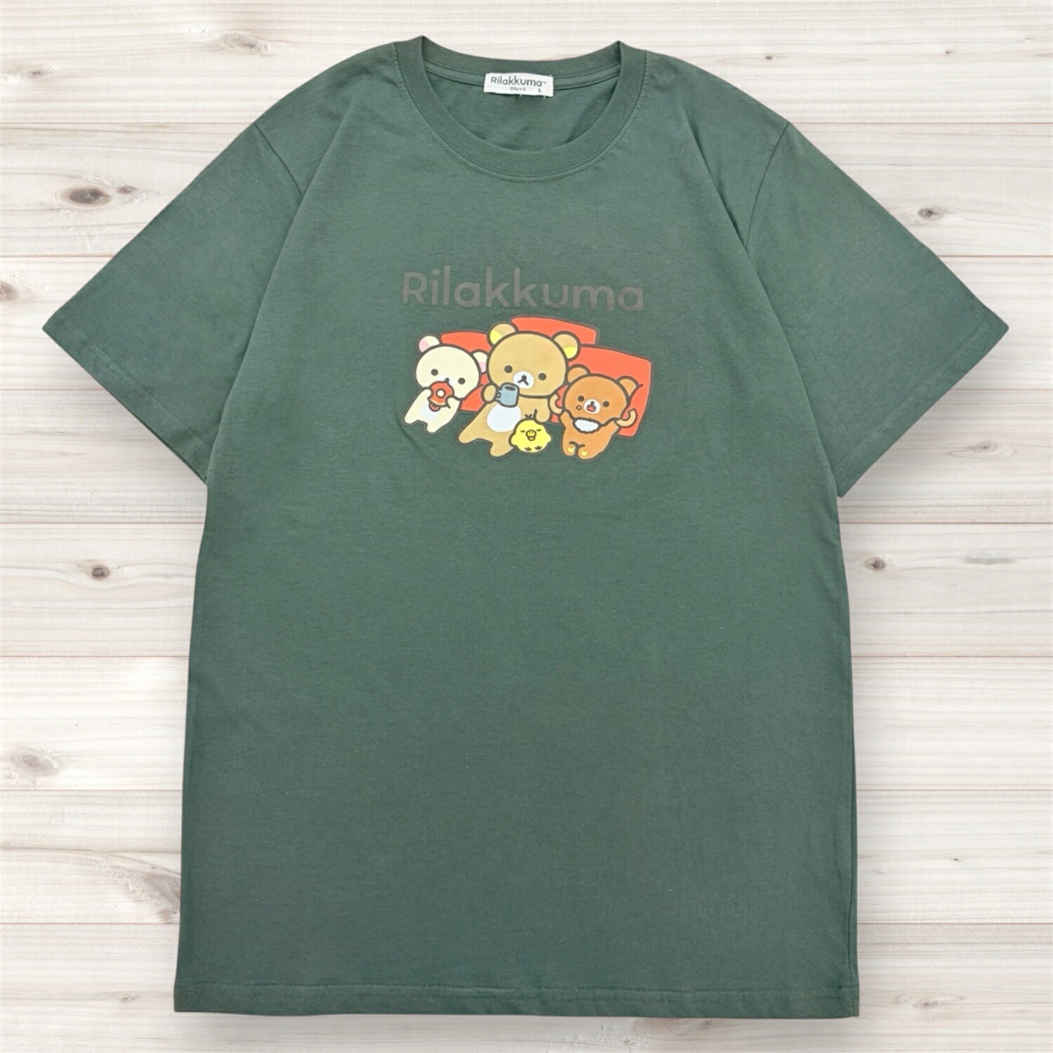 リラックマ くつろぎ柄 プリント 半袖 Tシャツ トップス 天竺 夏 レディース メンズ rilakkuma rk1162-24
