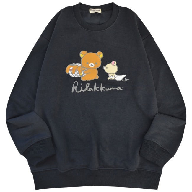 リラックマ サンエックス トレーナー 裏起毛 スウェット 長袖 刺繍 プリント ポケット San-X rk1344-73