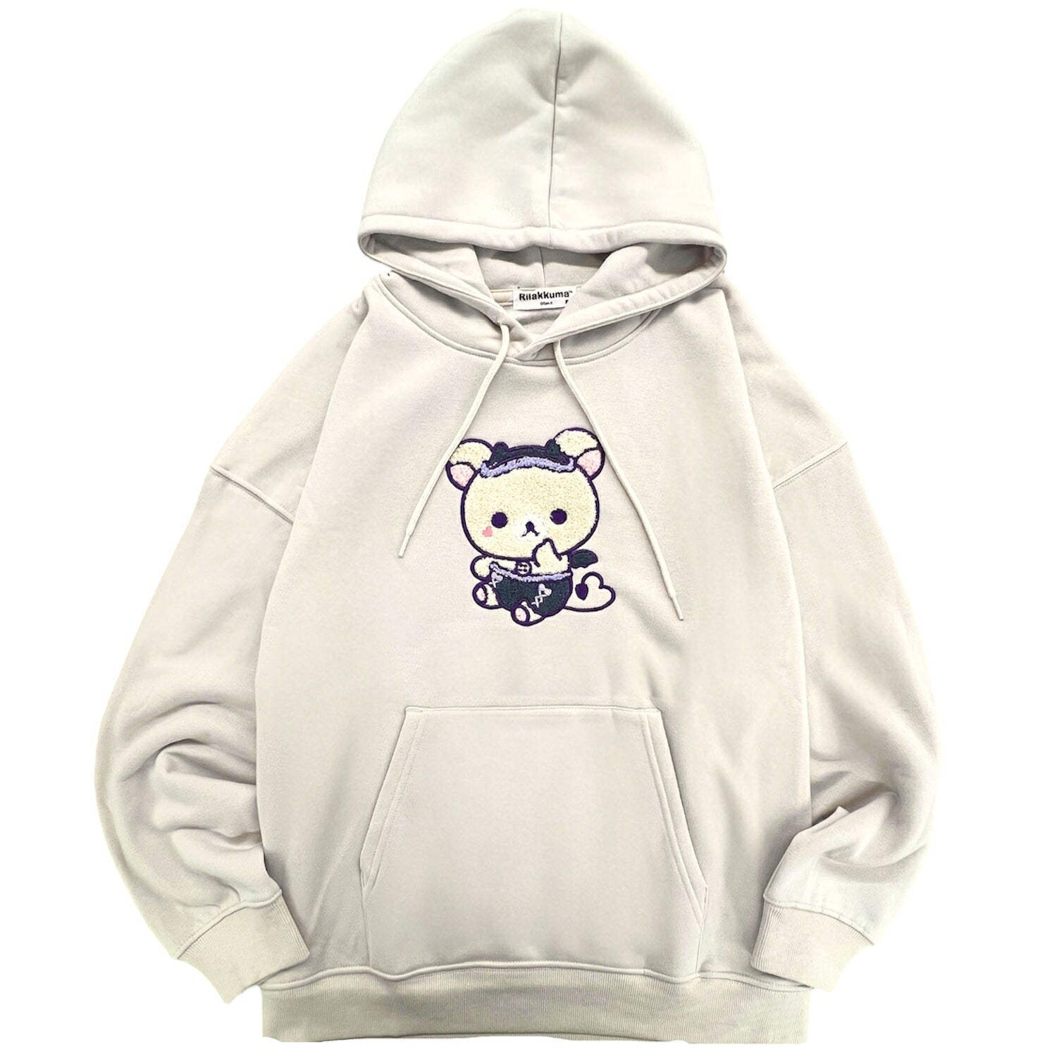 リラックマ こあくま気分 サガラ刺繍 裏起毛 ビッグシルエット プルパーカー レディース メンズ ユニセックス スウェット フーディ rk1354-99