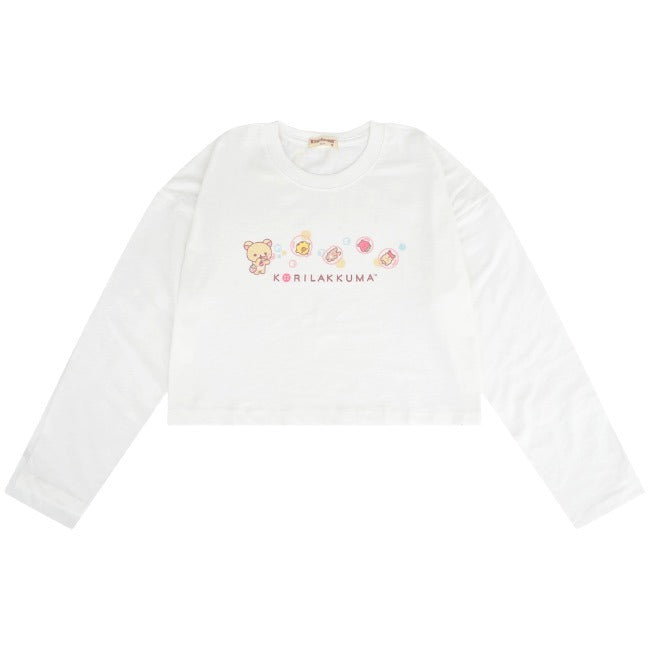 リラックマ コリラックマ サンエックス クロップド 長袖 Tシャツ トップス ショート丈 プリント San-X rk2243-62